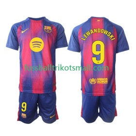 Fußballtrikots FC Barcelona Robert Lewandowski 9 Kinder 2025-2026 Kurzarm Heimtrikotsatz kaufen